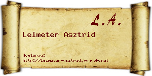 Leimeter Asztrid névjegykártya